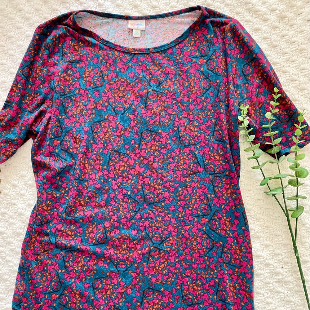 LuLaRoe floral 3/4 sleeve dress